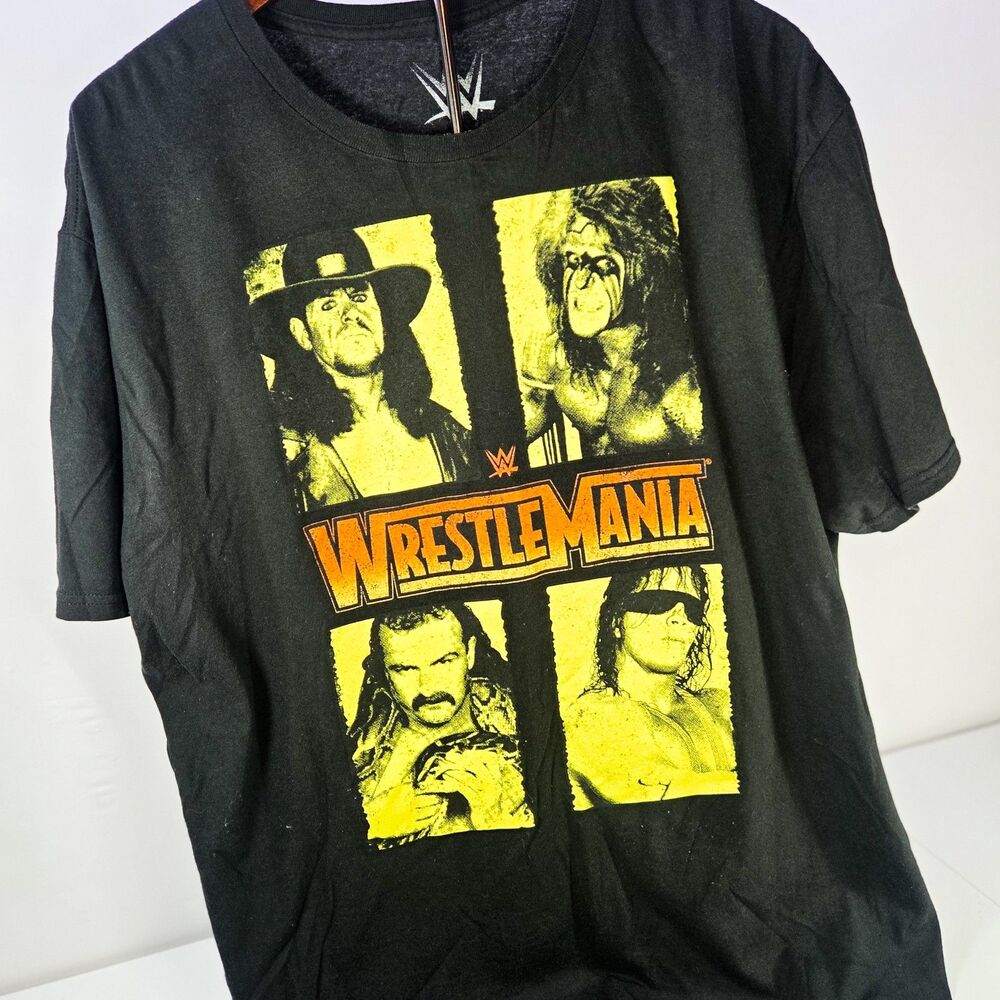 WWE WrestleMania Legends Graphic T-Shirt Black Men’s XL Undertaker Warrior Hart